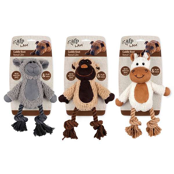 All for Paws Cuddle Knotted Rope mit Lammfell-Baumwoll-Spielzeug-Fresspack.de
