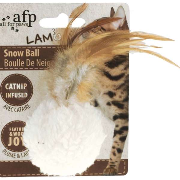 All for Paws Lammfell Ball-Catnip- & Baldrian-Spielzeug-Fresspack.de