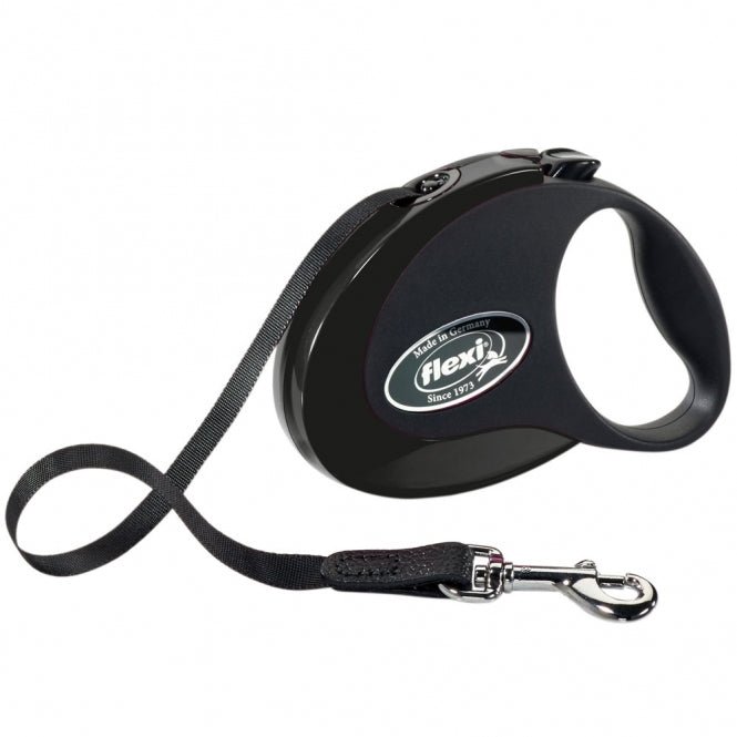 Flexi Rollleine STYLE Gurt - schwarz / M-Roll-Leinen-Fresspack.de