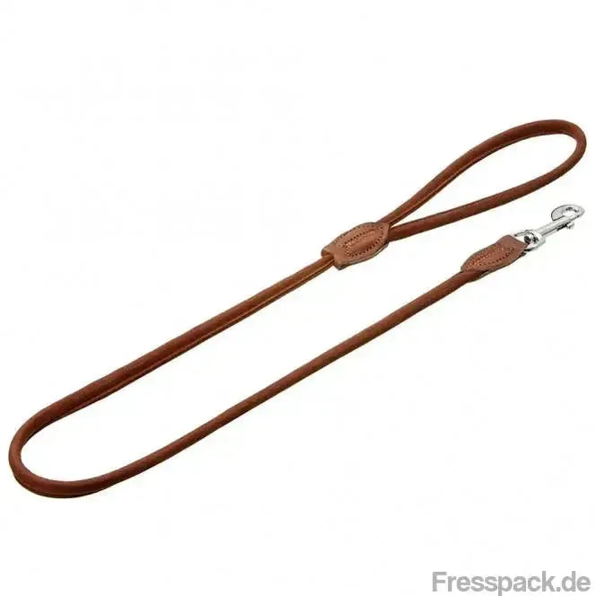 Karlie Buffalo Rund Leine -Braun, 100cm, 8mm-Lederleinen-Fresspack.de