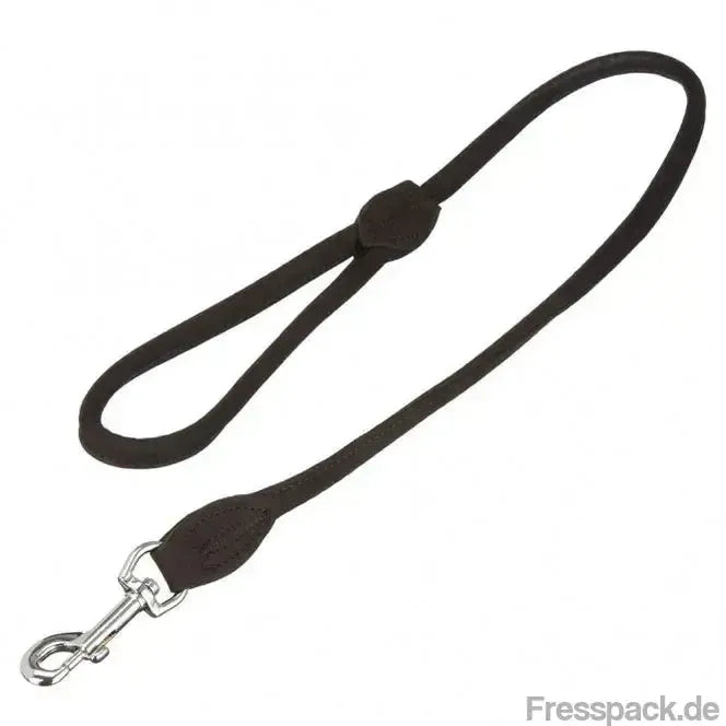 Karlie Buffalo Rund Leine - Schwarz, 100cm, 10mm-Lederleinen-Fresspack.de