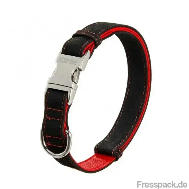 Karlie Buffalo Ultra Halsband - Schwarz/Rot - 40 mm / 55-75 cm-Lederhalsbänder-Fresspack.de