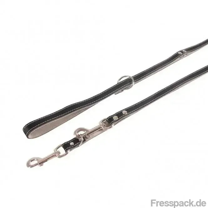 Karlie Führleine Chic - Schwarz/Grau, 200 cm / 18 mm-Lederleinen-Fresspack.de