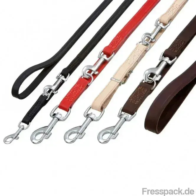 Karlie Rondo Führleine genäht - Rot, 200cm/22mm-Lederleinen-Fresspack.de