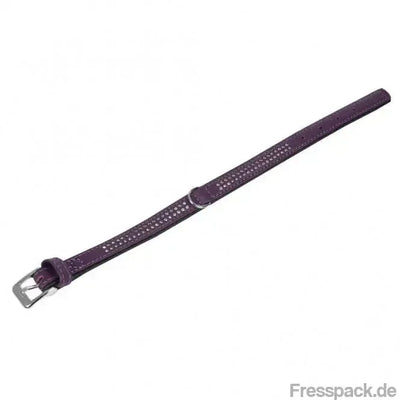 Karlie Vintage Strass-Halsband - Violett - 3-reihig, 55cm/30mm-Lederhalsbänder-Fresspack.de