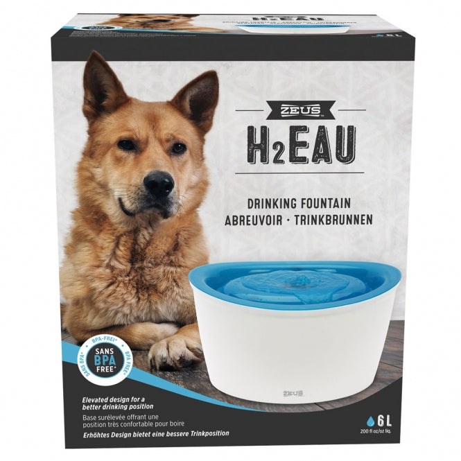 ZEUS Trinkbrunnen H2EAU 6L - Hellblau-Futterspender & Tränken-Fresspack.de