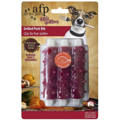 All for Paws BBQ Grillers aus TPR mit Hähnchenduft - Grilled Pork Rib-Hundespielzeug & Sport-Fresspack.de