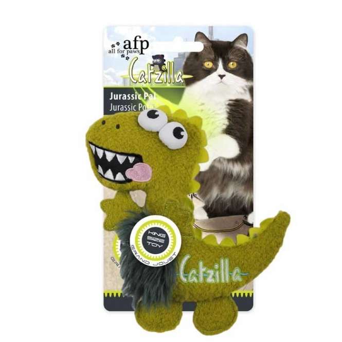 All for Paws Catzilla Jurassic Pal extra großes Katzenspielzeug-Catnip- & Baldrian-Spielzeug-Fresspack.de