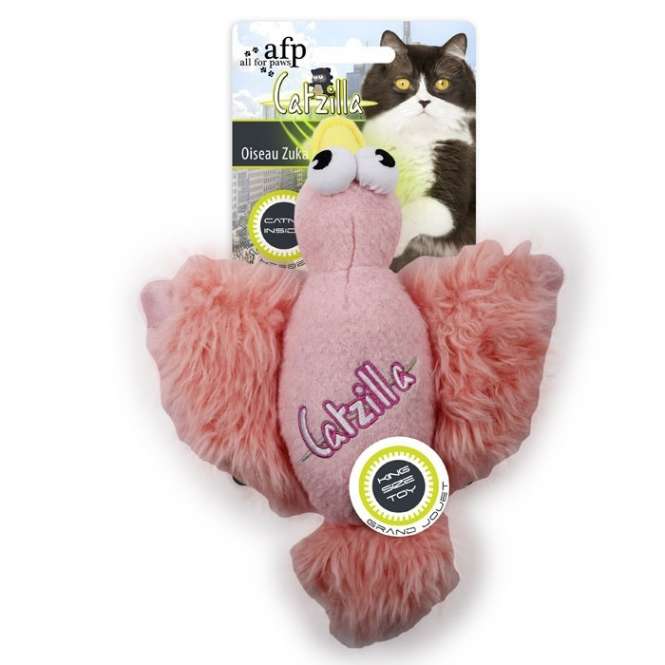 All for Paws Catzilla Zuka Bird extra großes Katzenspielzeug-Catnip- & Baldrian-Spielzeug-Fresspack.de