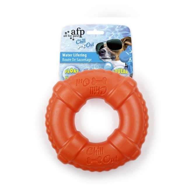 All for Paws Chill Out Water LifeRing - Orange-Aqua-Spielzeug-Fresspack.de