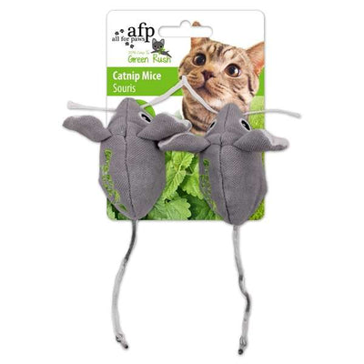All for Paws Green Rush Catnip Mäuse - 2er Pack-Catnip- & Baldrian-Spielzeug-Fresspack.de