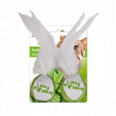 All for Paws Green Rush Feather Ball - 2er Pack-Katzenbälle-Fresspack.de