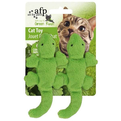 All for Paws Green Rush Gecko-Catnip- & Baldrian-Spielzeug-Fresspack.de