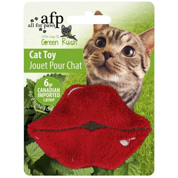 All for Paws Green Rush "Hot Lips"-Catnip- & Baldrian-Spielzeug-Fresspack.de