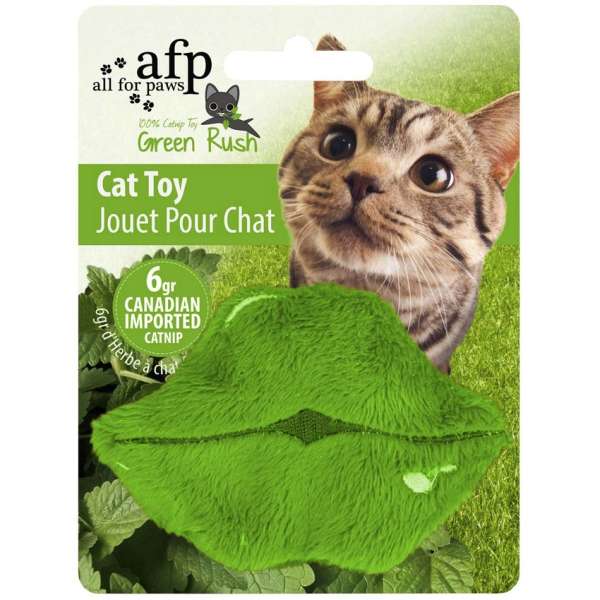 All for Paws Green Rush "Hot Lips"-Catnip- & Baldrian-Spielzeug-Fresspack.de