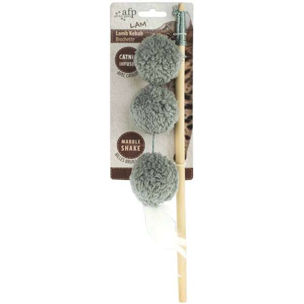 All for Paws Katzenangel mit 3 Fellbällen und Federn-Katzenspielangeln & Co-Fresspack.de