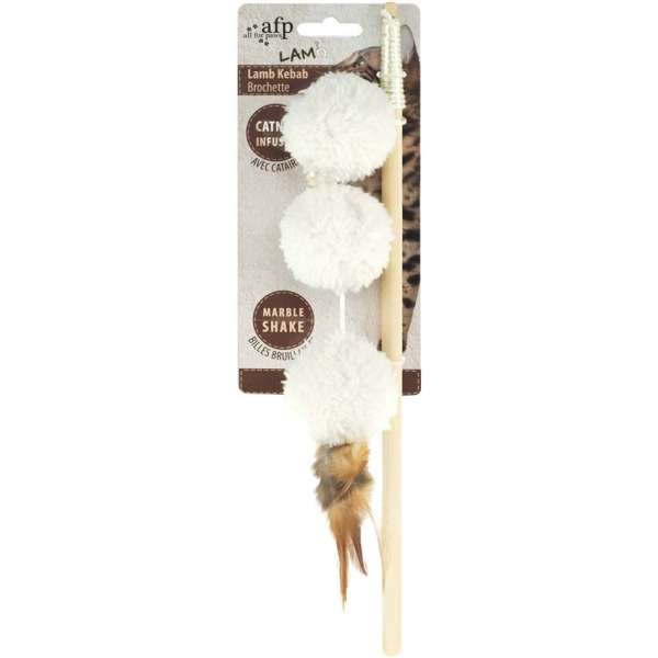 All for Paws Katzenangel mit 3 Fellbällen und Federn-Katzenspielangeln & Co-Fresspack.de