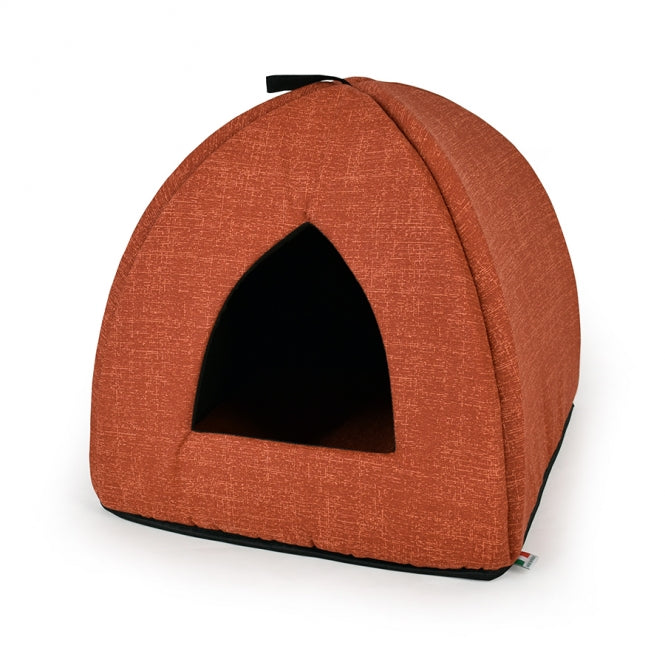 CARBONE Katzenhöhle Pyramide - Karo-beige-Katzenkissen-Fresspack.de