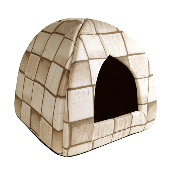 CARBONE Katzenhöhle Pyramide - Karo-beige-Katzenkissen-Fresspack.de