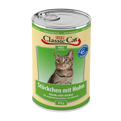 Classic Cat Stückchen mit Huhn 415gD-Alleinfuttermittel-Fresspack.de