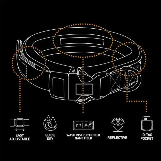 Duvoplus EXPLOR Ultimate Fit Comfy Halsband Safety - Silver Reflective - L - 45-51cm-Nylonhalsbänder-Fresspack.de