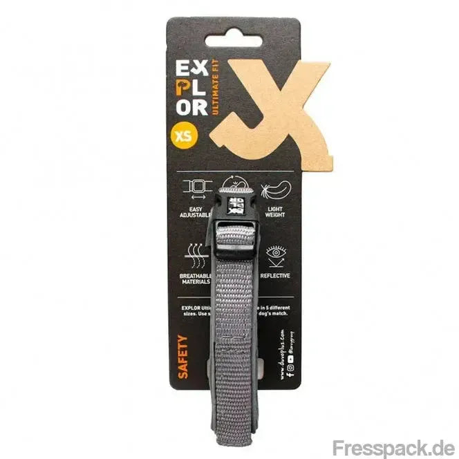 Duvoplus EXPLOR Ultimate Fit Comfy Halsband Safety - Silver Reflective - XS - 30-33cm-Nylonhalsbänder-Fresspack.de
