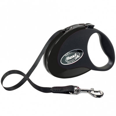 Flexi Rollleine STYLE Gurt - schwarz / S-Roll-Leinen-Fresspack.de