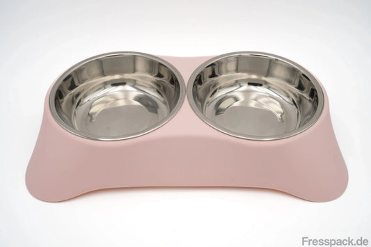 Haustiernapf 2in1 rutschfest rosa-Napf Hund-Fresspack.de