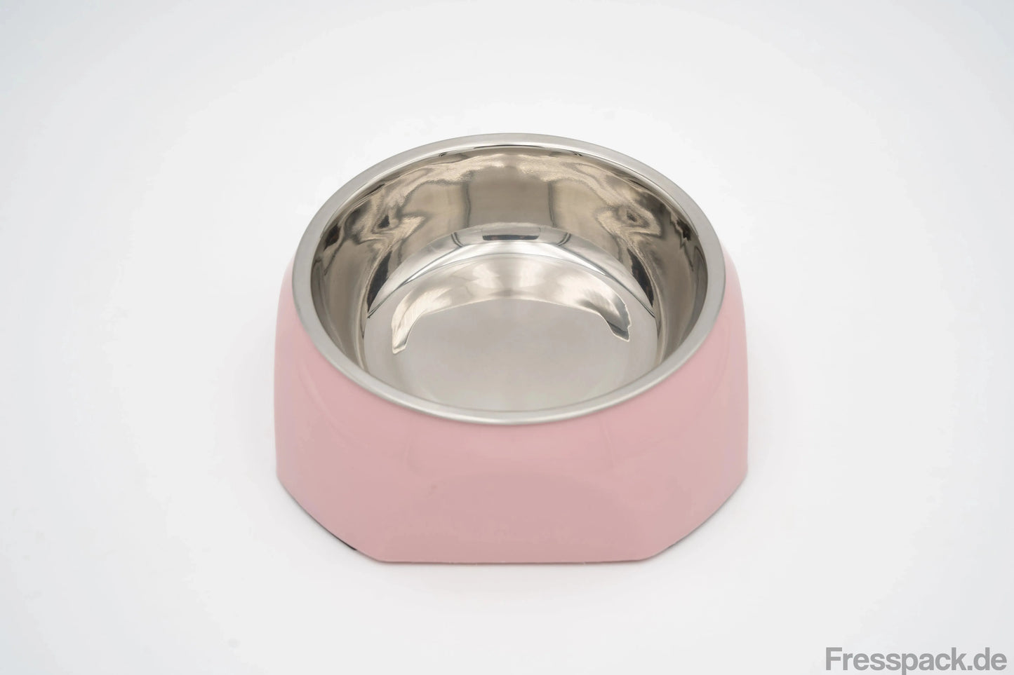 Haustiernapf Edelstahl rutschfest rosa-Napf Hund-Fresspack.de