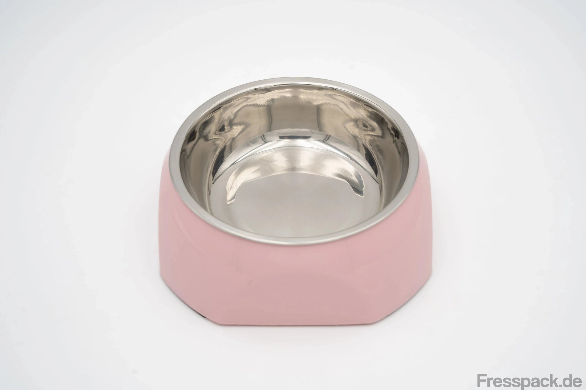 Haustiernapf Edelstahl rutschfest rosa-Napf Hund-Fresspack.de
