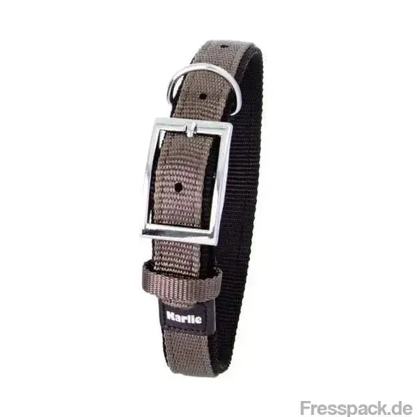 Karlie ASP Halsband mit Zugentlastung, doubliert - Grau/Schwarz - 65cm/40mm-Nylonhalsbänder-Fresspack.de