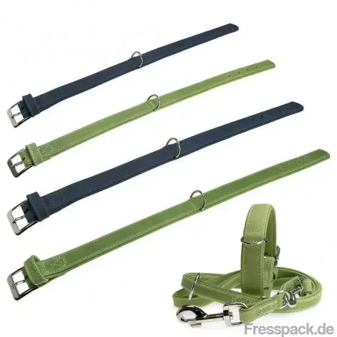 Karlie Buffalo Halsband - Hellgrün - 55cm / 30mm-Lederhalsbänder-Fresspack.de
