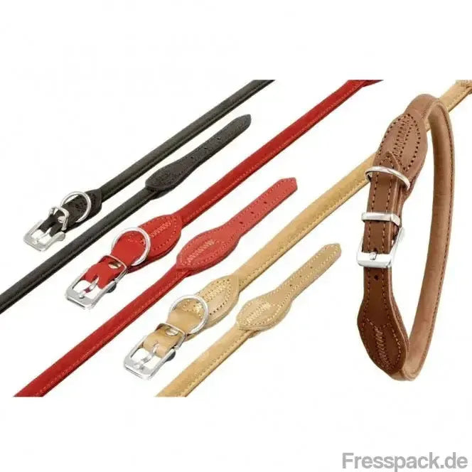 Karlie Buffalo Rund Halsband, Schwarz - 60cm / 10mm-Lederhalsbänder-Fresspack.de
