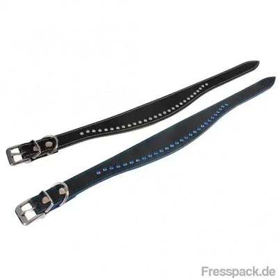 Karlie Halsband Chic - Schwarz/Blau - 45 cm / 35 mm-Lederhalsbänder-Fresspack.de