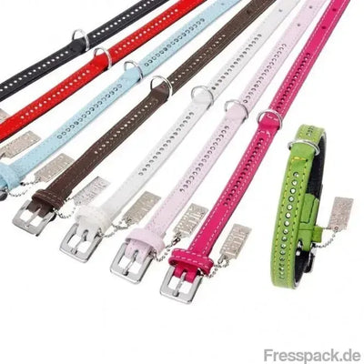 Karlie Vintage Strass-Halsband 1-reihig - Braun, 24 cm-Lederhalsbänder-Fresspack.de