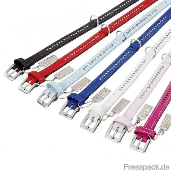 Karlie VINTAGE Strass Halsband Rot - 24 cm-Lederhalsbänder-Fresspack.de