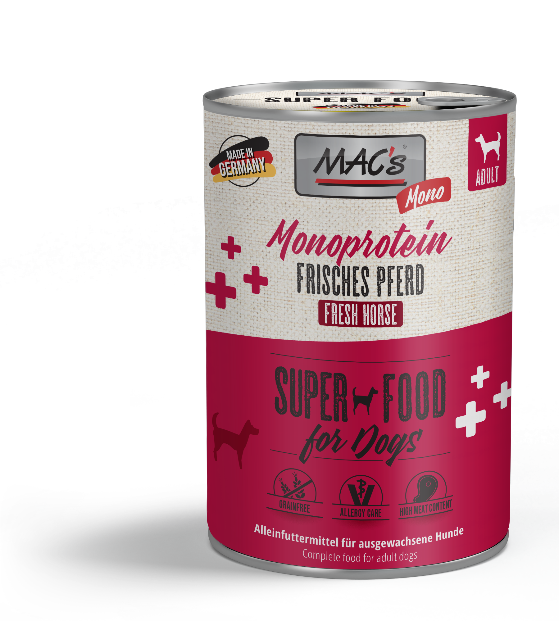 MAC's DOG - Mono Frisches Pferd 400gD-Alleinfuttermittel-Fresspack.de