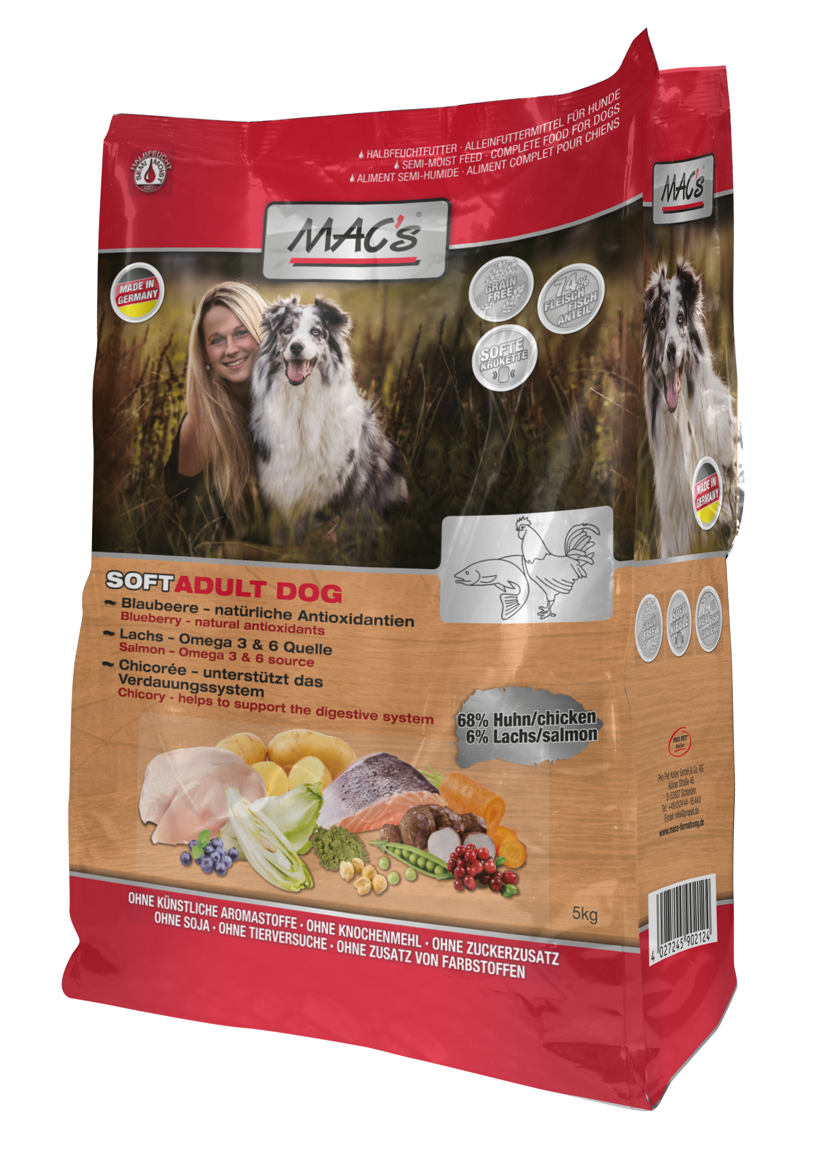 MAC's DOG Soft Huhn & Lachs 1,5kg-Alleinfuttermittel-Fresspack.de