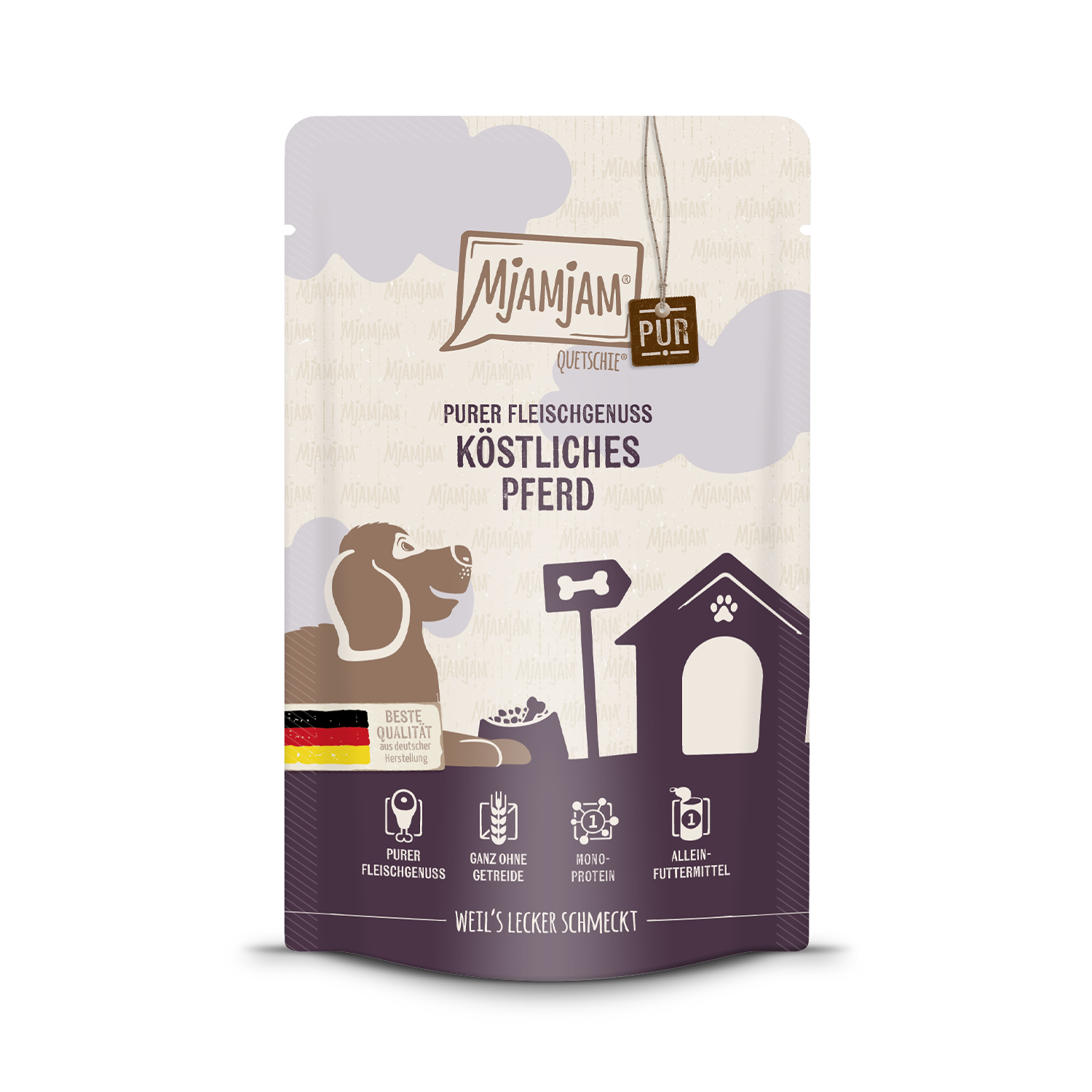MjAMjAM Dog - Pferd pur 125gP-Alleinfuttermittel-Fresspack.de