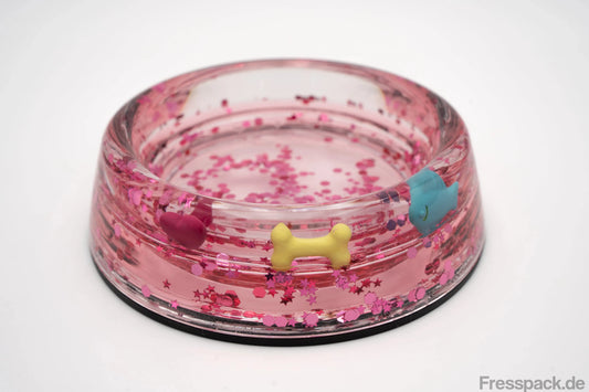Napf aus Acryl in rosé für Katzen-Ergänzungsfuttermittel-Fresspack.de