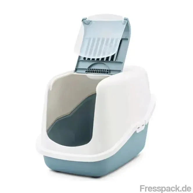Savic Katzentoilette Nestor - weiß/blau-Katzentoiletten-Fresspack.de