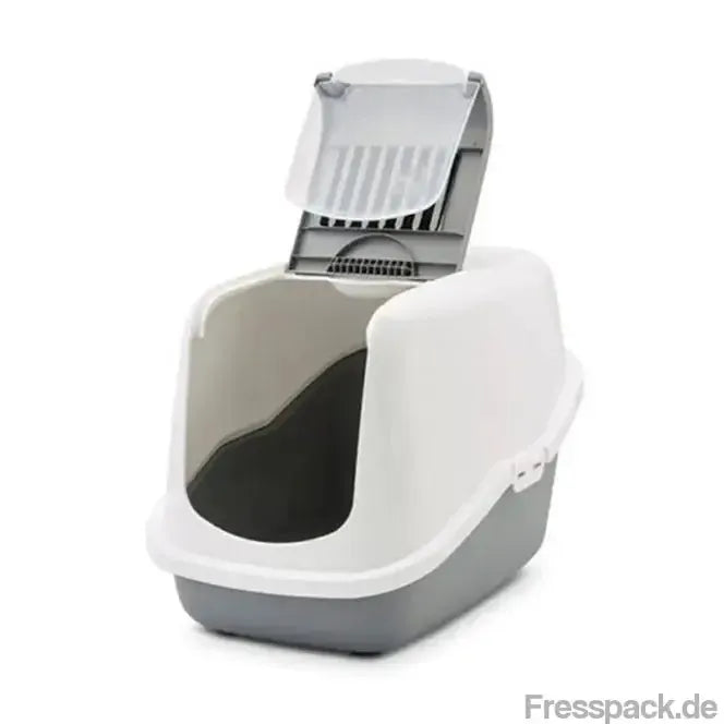 Savic Katzentoilette Nestor - weiß/grau-Katzentoiletten-Fresspack.de