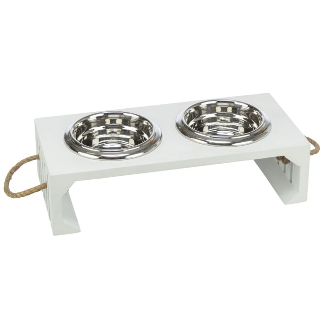 Trixie BE NORDIC Napf-Set, MDF/Edelstahl - 2 × 0,4 l-Napfständer-Fresspack.de