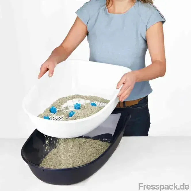 Trixie Katzentoilette Berto - dunkelgrau/hellgrau-Katzentoiletten-Fresspack.de