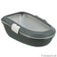 Trixie Katzentoilette Berto - dunkelgrau/hellgrau-Katzentoiletten-Fresspack.de