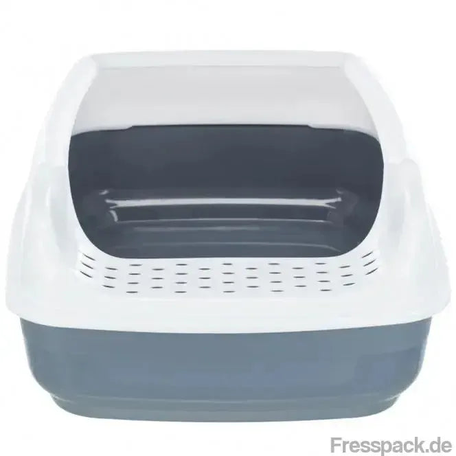 Trixie Katzentoilette Delio mit Motiv - grau/weiß-Katzentoiletten-Fresspack.de