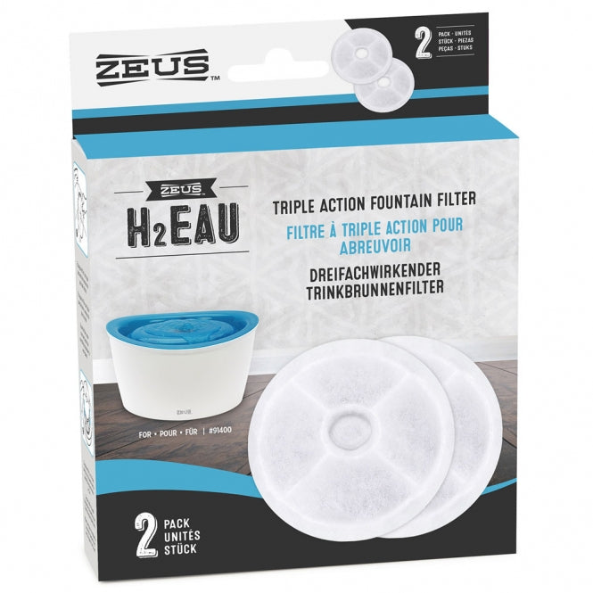 ZEUS H2EAU Triple Action Filter, 2er-Set-Futterspender & Tränken-Fresspack.de